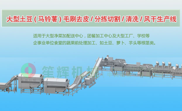 岚皋连续式土豆去皮清洗切割风干生产线